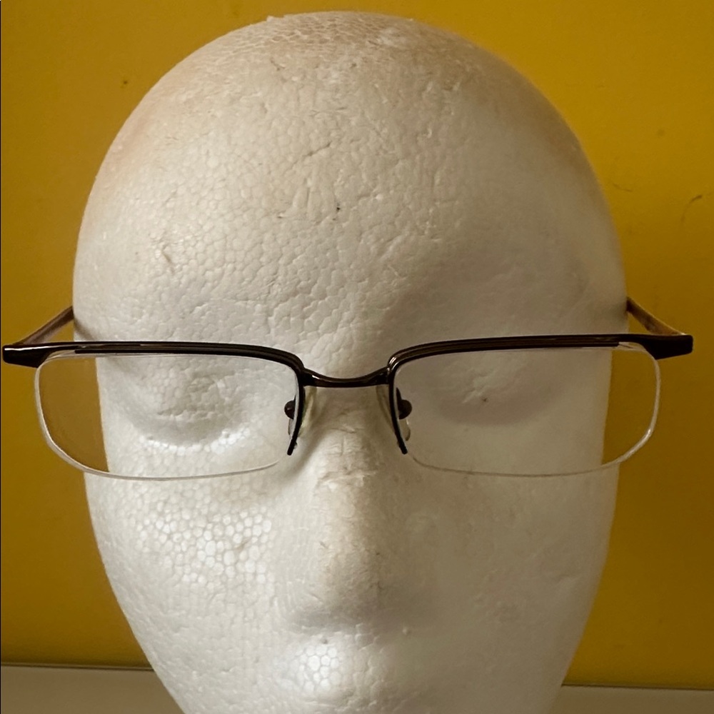 Prada Sleek Bronze Titanium Frameless Rectangular Prescription Glasses Frame - Picture 2 of 15